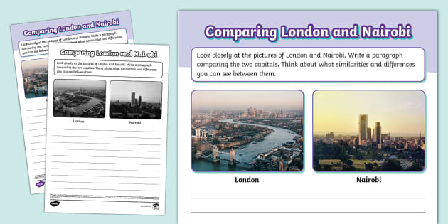 Comparing London and Nairobi Worksheet (teacher made)