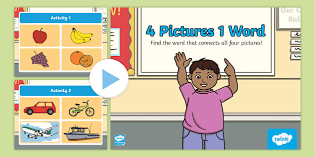 4 Pictures 1 Word PowerPoint Game (Hecho por educadores)