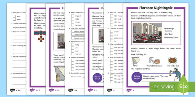 KS1 Florence Nightingale Differentiated Reading Comprehension
