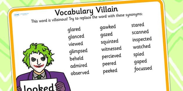 Vocabulary Villain Looked Word Mat (teacher made) - Twinkl