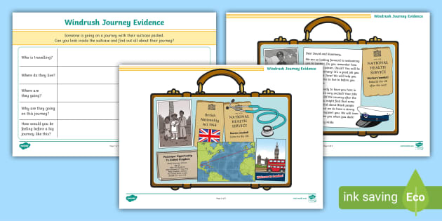 KS1 Windrush Journey Evidence Activity - Twinkl