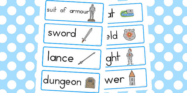 Castles and Knights Topic Word Cards (teacher made) - Twinkl