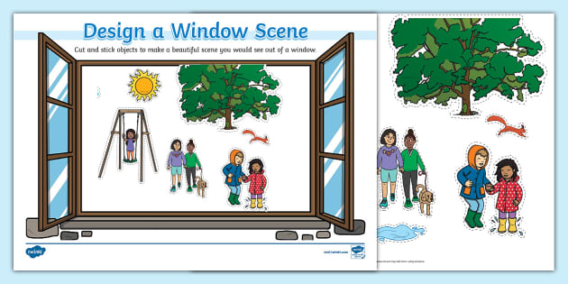 Design a Window Scene Cutting Activity (teacher made)