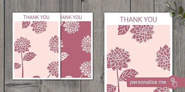 Dahlia Thank You Cards In Mulberry Red