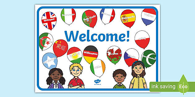 Welcome Languages Poster | Printable Balloon-Themed Posters