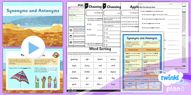 Year 6 Synonyms and Antonyms Grammar Worksheets Lesson Pack