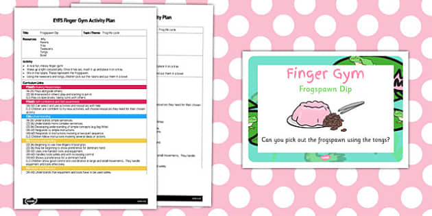 Eyfs Frogspawn Dip Finger Gym Activity Plan And Prompt Card Pack