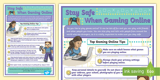 Online Gaming Safety Poster (Teacher-Made) - Twinkl