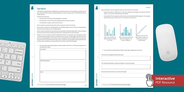 Variation Worksheet - Interactive (teacher made) - Twinkl