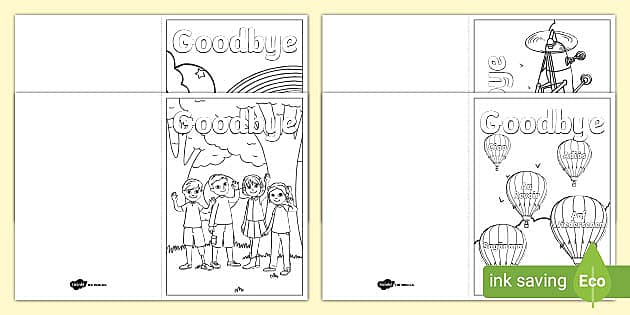 Goodbye Card Colouring Pack