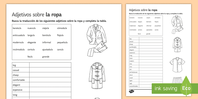 Describing Clothes interactive worksheet for 3