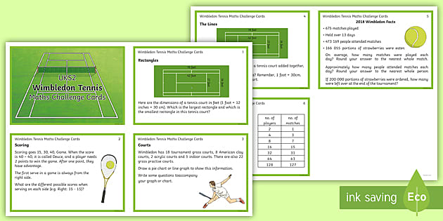 UKS2 Wimbledon Maths Challenge Cards (teacher made) - Twinkl