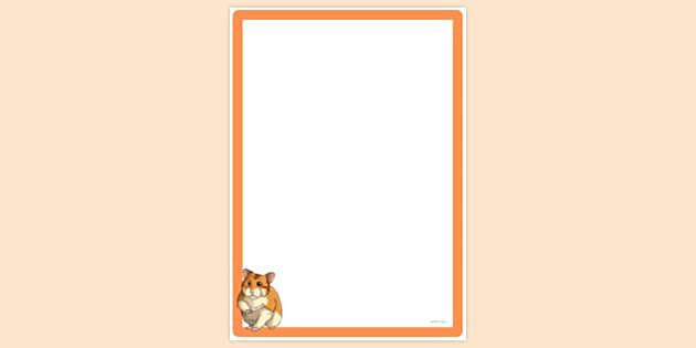 Simple Blank Hamster Page Border | Page Borders | Twinkl