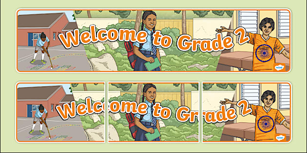 Welcome to Grade 2 Display Banner (teacher made) - Twinkl