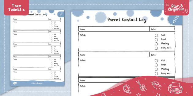 Contact Book Template Activity Sheet (teacher made) - Twinkl