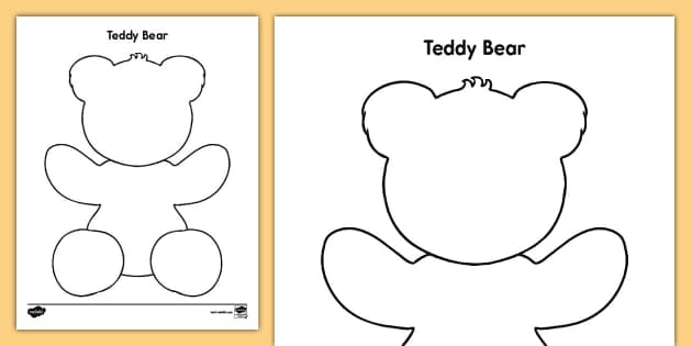 Teddy Bear Template (teacher made) - Twinkl