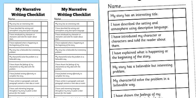 ks3 creative writing checklist