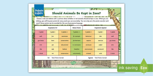 KS2 Debate like an Expert: Should Animals Be Kept in Zoos?