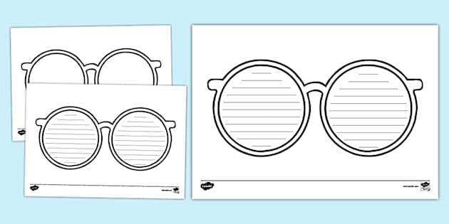 Glasses Writing Template teacher made Twinkl