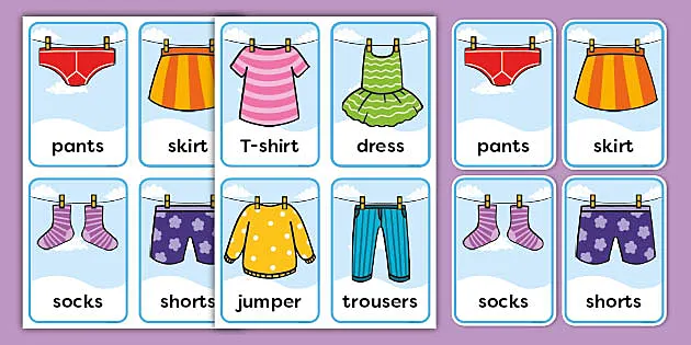Clothes Shop Word Cards - ESL Clothes Vocabulary - Twinkl