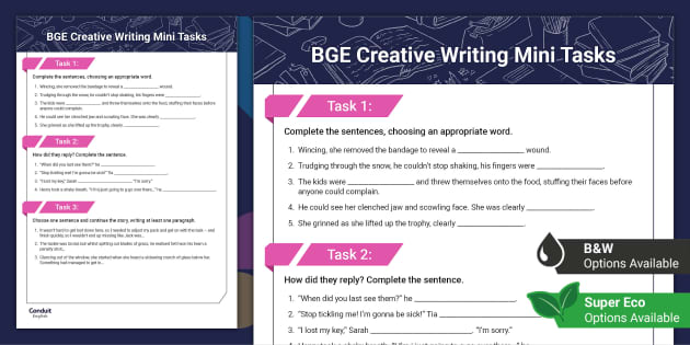 tasks for creative writing