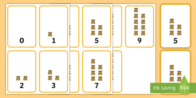 Pirate Treasure Numbers 0 10 Flashcards Twinkl