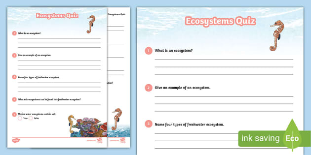 KS2 Ecosystems Paper Quiz (teacher made) - Twinkl