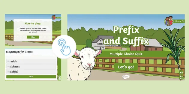 Grade 3 Phonics: Prefix and Suffix PowerPoint Game - Twinkl