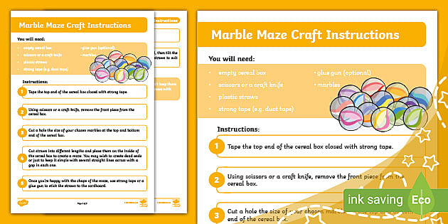 Design a Marble Maze Worksheet (Teacher-Made) - Twinkl