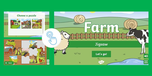 Farm Interactive Jigsaw (teacher made) - Twinkl