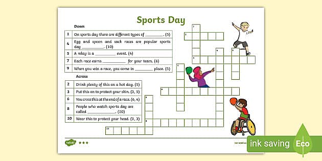 Sports Crossword for Sports Day Primary Resources Twinkl