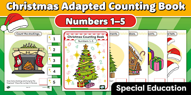 Christmas Adapted Counting Book for Special Education | Numbers 1-5