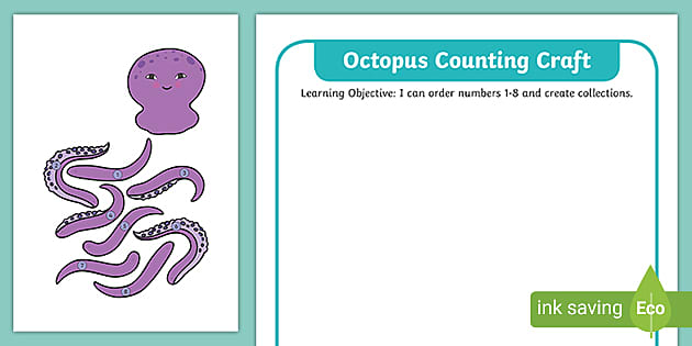 Octopus Counting Craft (teacher made) - Twinkl