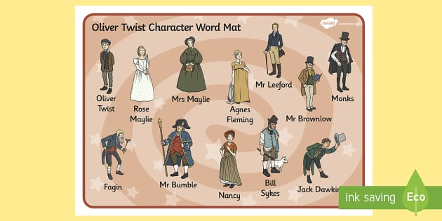 Oliver Twist Character Word Mat - oliver twist, character, word mat