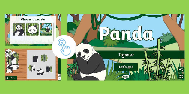 Panda Interactive Jigsaw (teacher made) - Twinkl