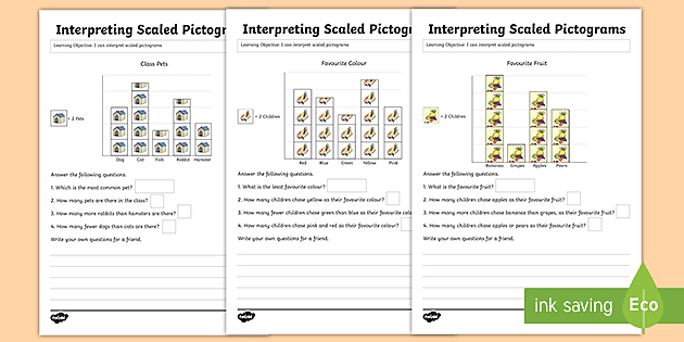 ks2 interpreting pictograms worksheets primary resources