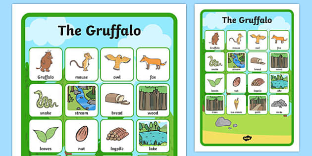 The Gruffalo Vocabulary Matching Mat - the gruffalo