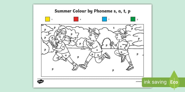 Summer Colour by Phoneme s, a, t, p (teacher made) - Twinkl