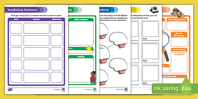 English worksheets: Four Square Template Graphic Organizer Writing Prompt