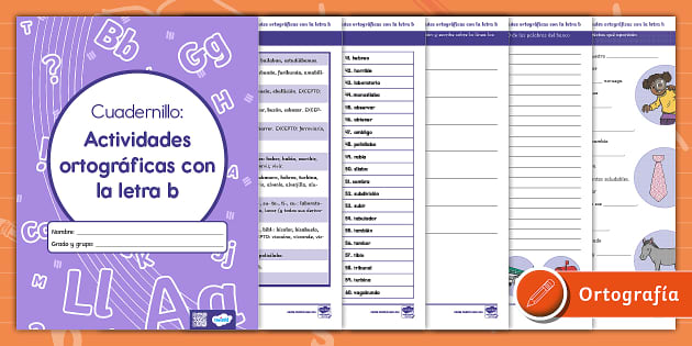 Cuadernillo: Actividades Ortográficas Con La Letra B