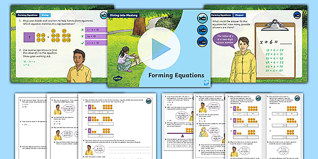 👉 Forming and solving equations Worksheets and Lesson Pack