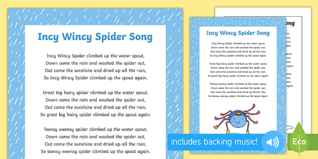 Eensy Weensy / Itsy Bitsy Spider in Illustrated Song