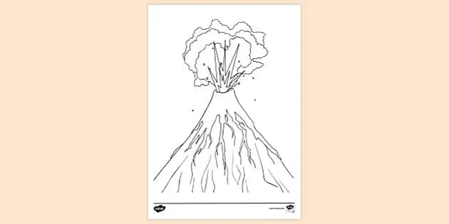 volcano colour drawing