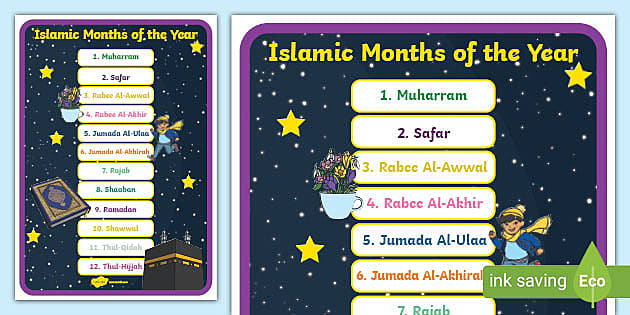 Islamic Months Of The Year Display Poster Teacher Made