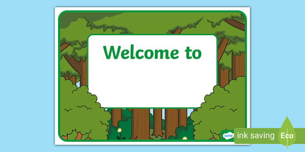 Tree-themed Welcome Door Sign - Twinkl