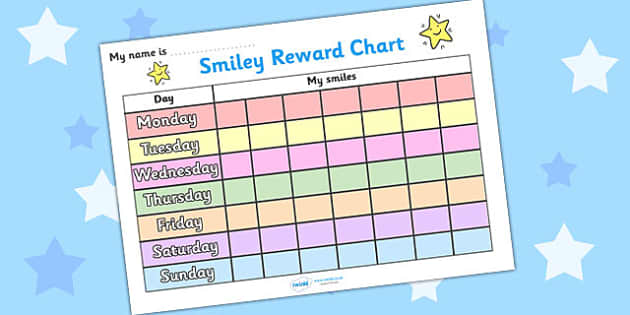 👉 Smiley Face 7 Day Reward Chart (teacher made) - Twinkl