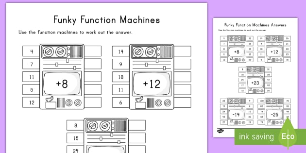 Addition and Subtraction: Funky Function Machines Activity