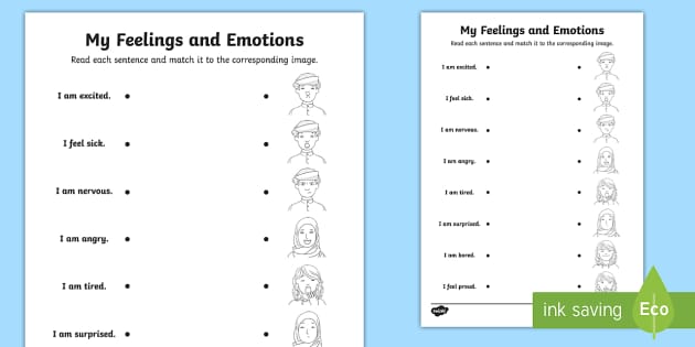Emotions And Feelings Middle East Matching Worksheet
