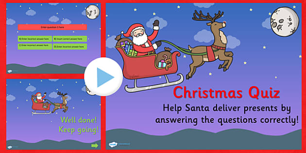 Editable Christmas Quiz PowerPoint Christmas Christmas Quiz