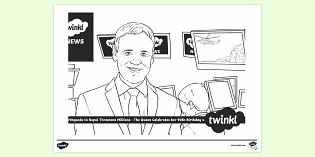 FREE! - News Reporter Colouring | Colouring Sheet - Twinkl